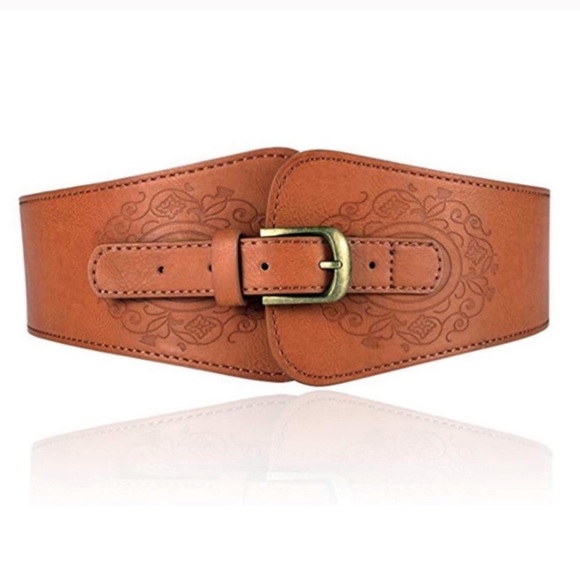 Boho Leather Corset Cinch Wide Belt New - Picture 1 of 7